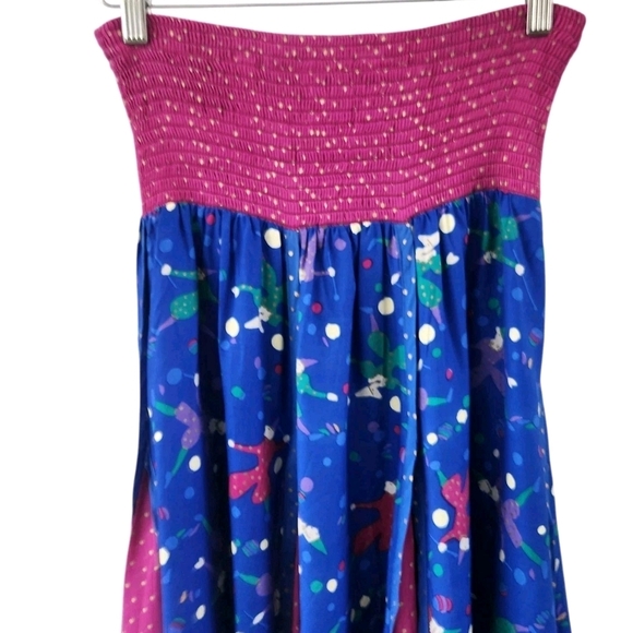 Vintage Jeanne Marc Jester Circus Rayon Skirt Pleated Made In USA Womens Size S - Picture 2 of 9